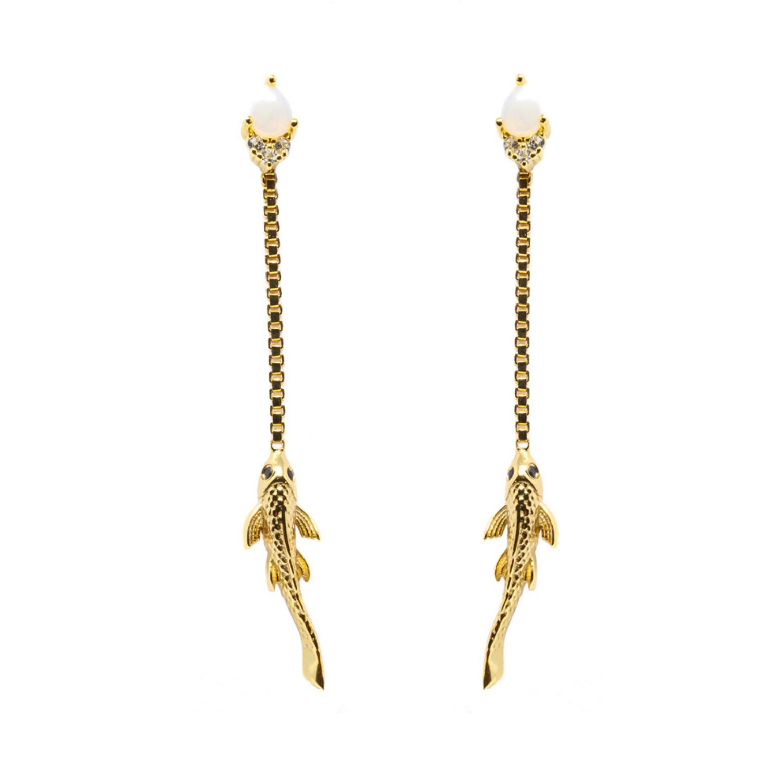 Neshama Fish Dangles- Gold