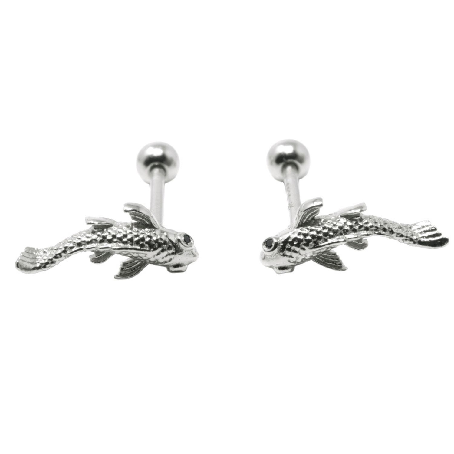 Fish Neshama Studs- Silver