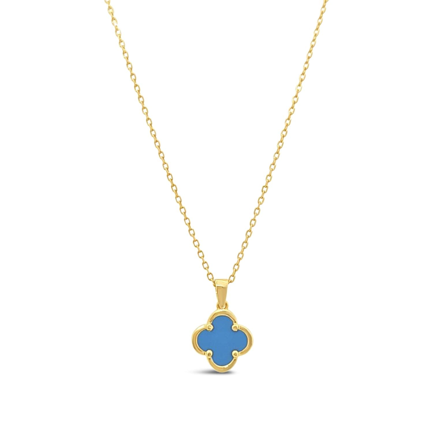 Clover Pendant-Turquoise-Gold