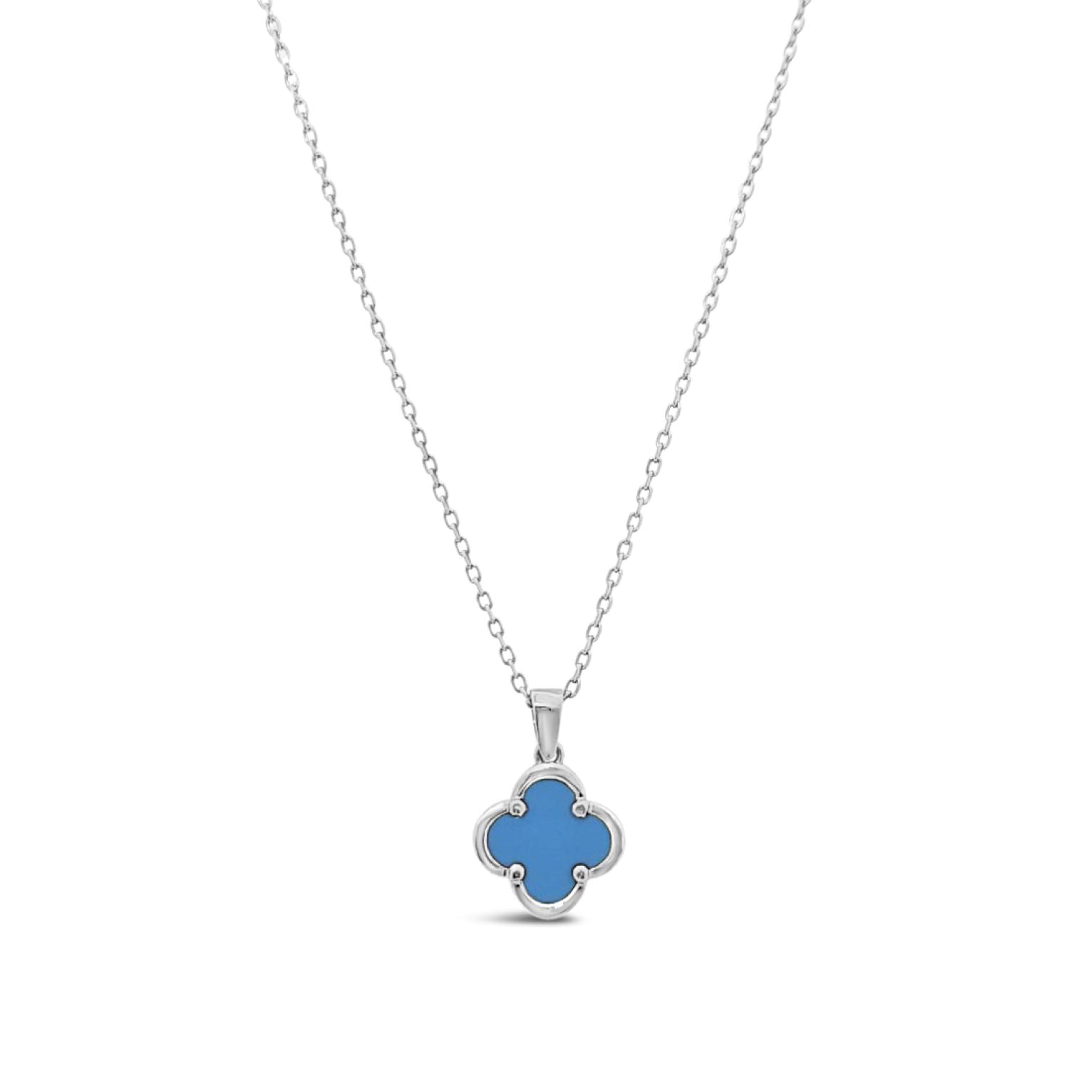 Clover Pendant-Turquoise-Silver