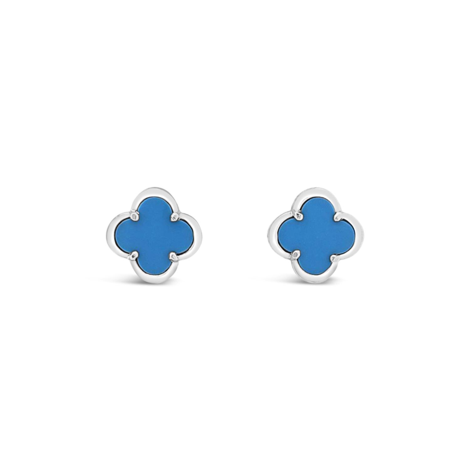 Clover Stud Earring Twelve Mm - Turquoise