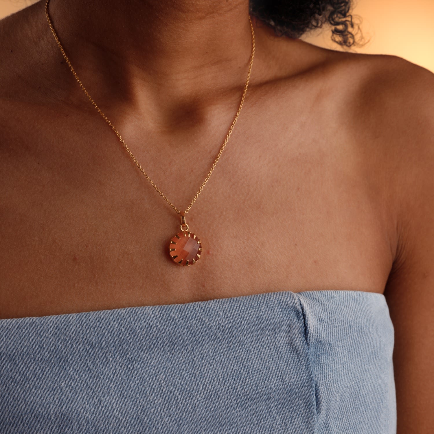 New Life Apricot Blush Gold Vermeil Necklace