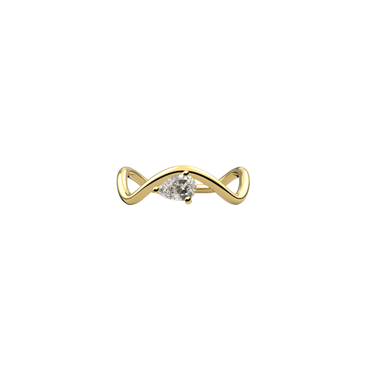 NEW PETITE COMETE PEAR DIAMOND RING