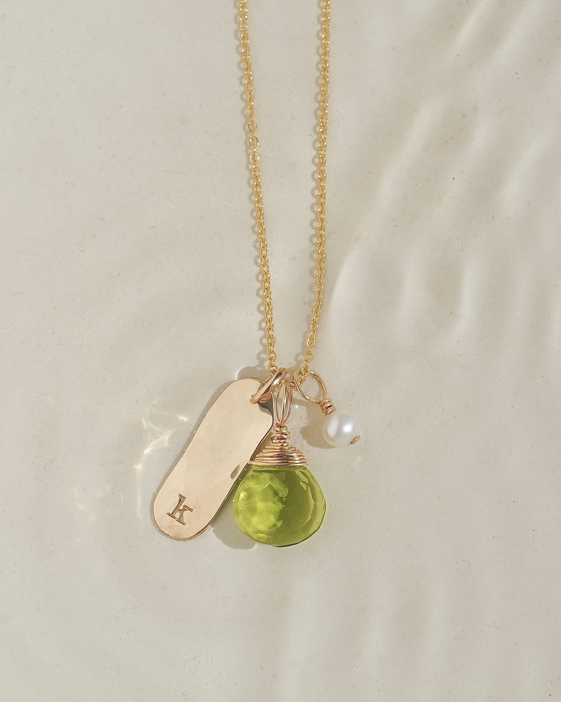 Hammered Initial Necklace