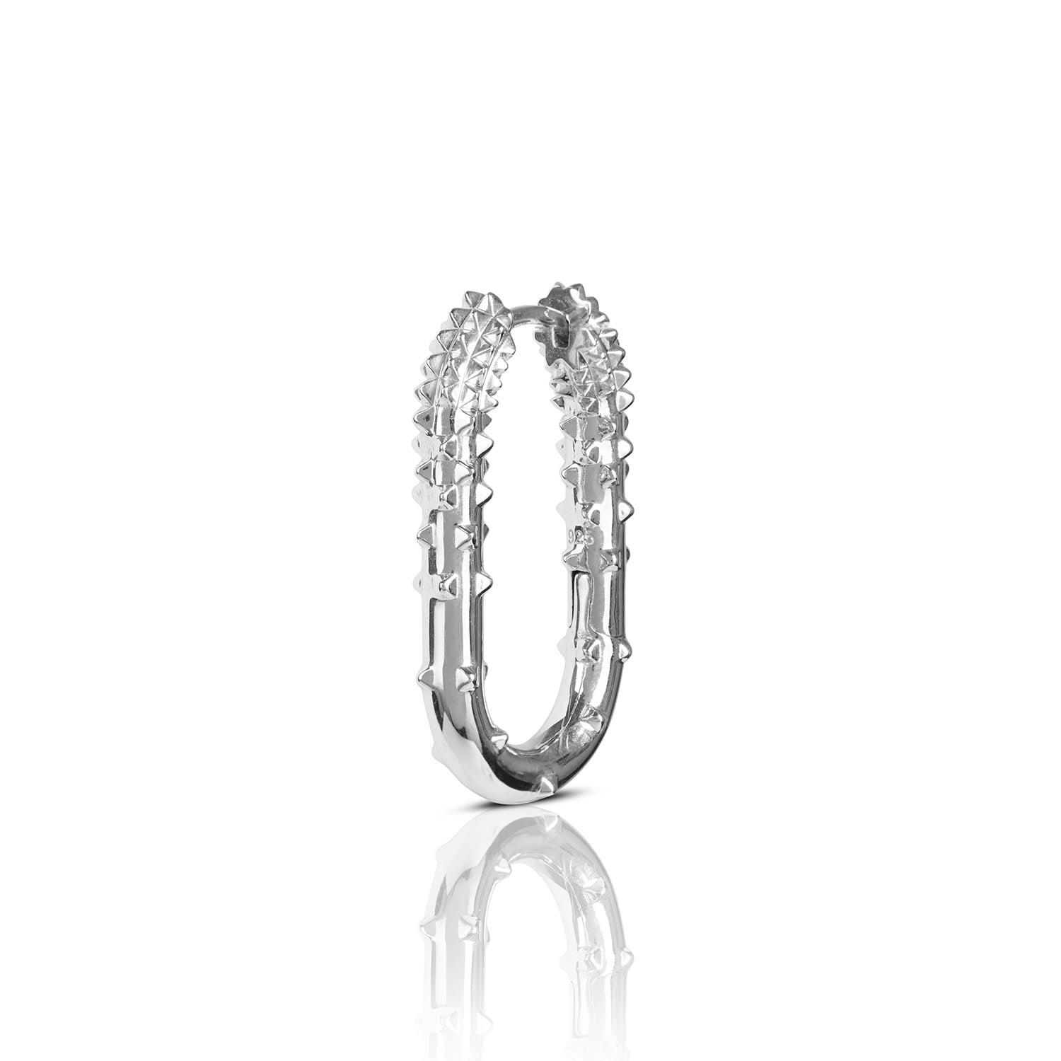 Rectangle Hoop Earring - Silver