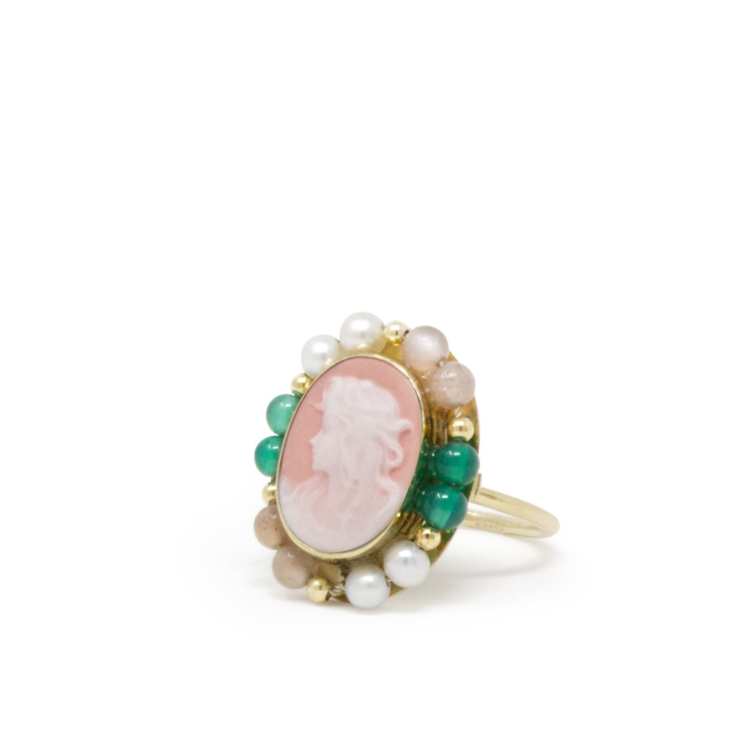 Little Lovelies Gold-Plated Pink Cameo Ring