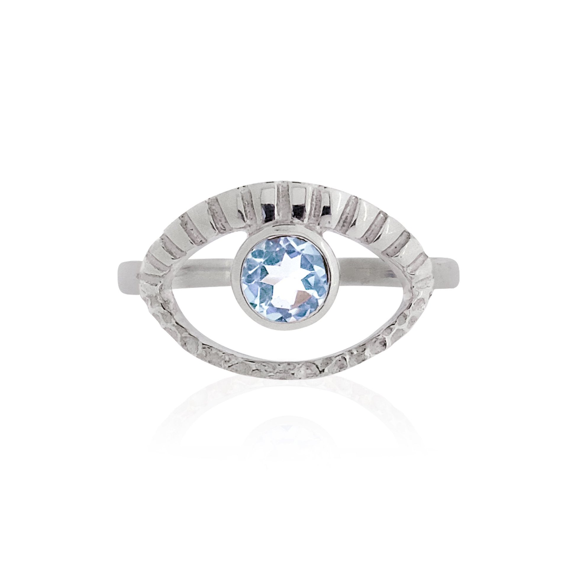 Eye Of Intuition Silver Ring - Blue Topaz