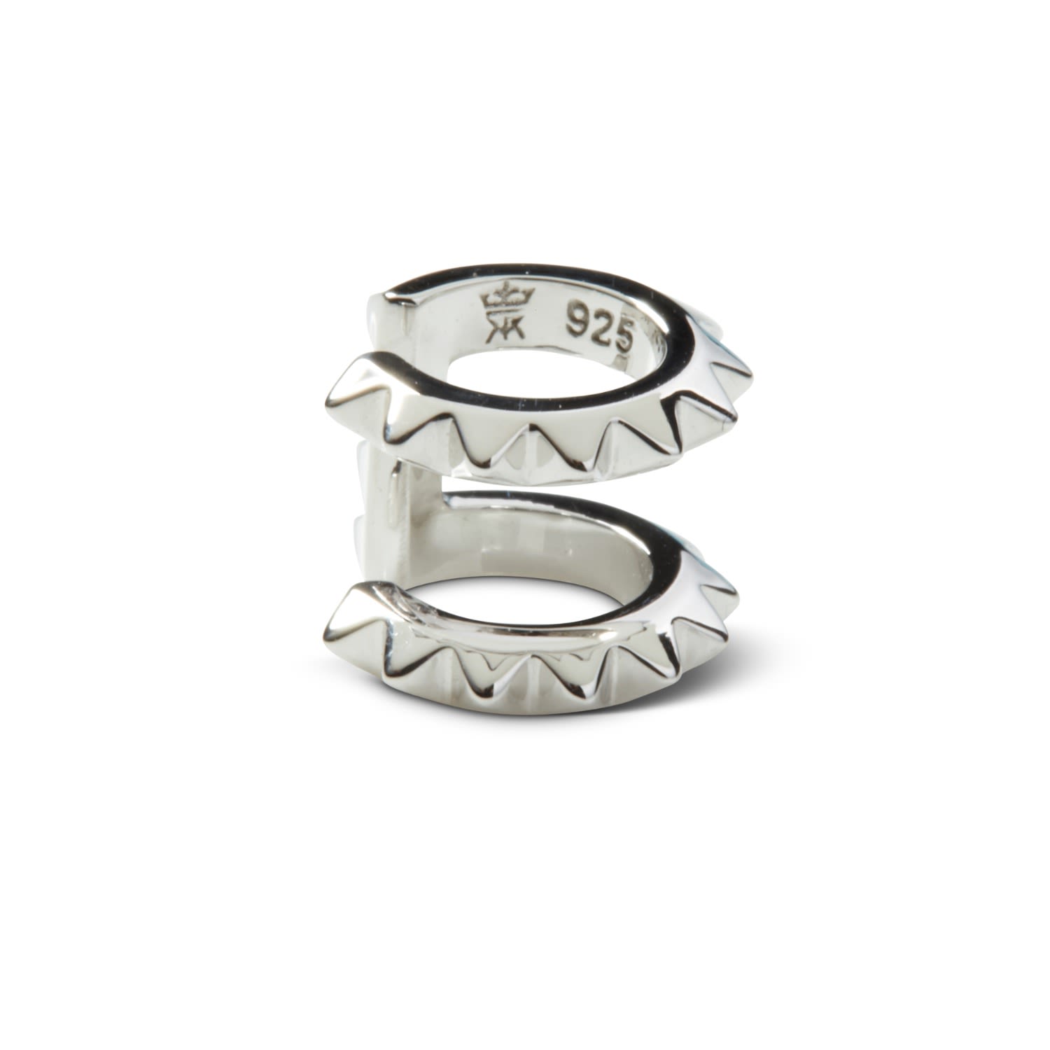 Croc Double Ear Cuff Silver