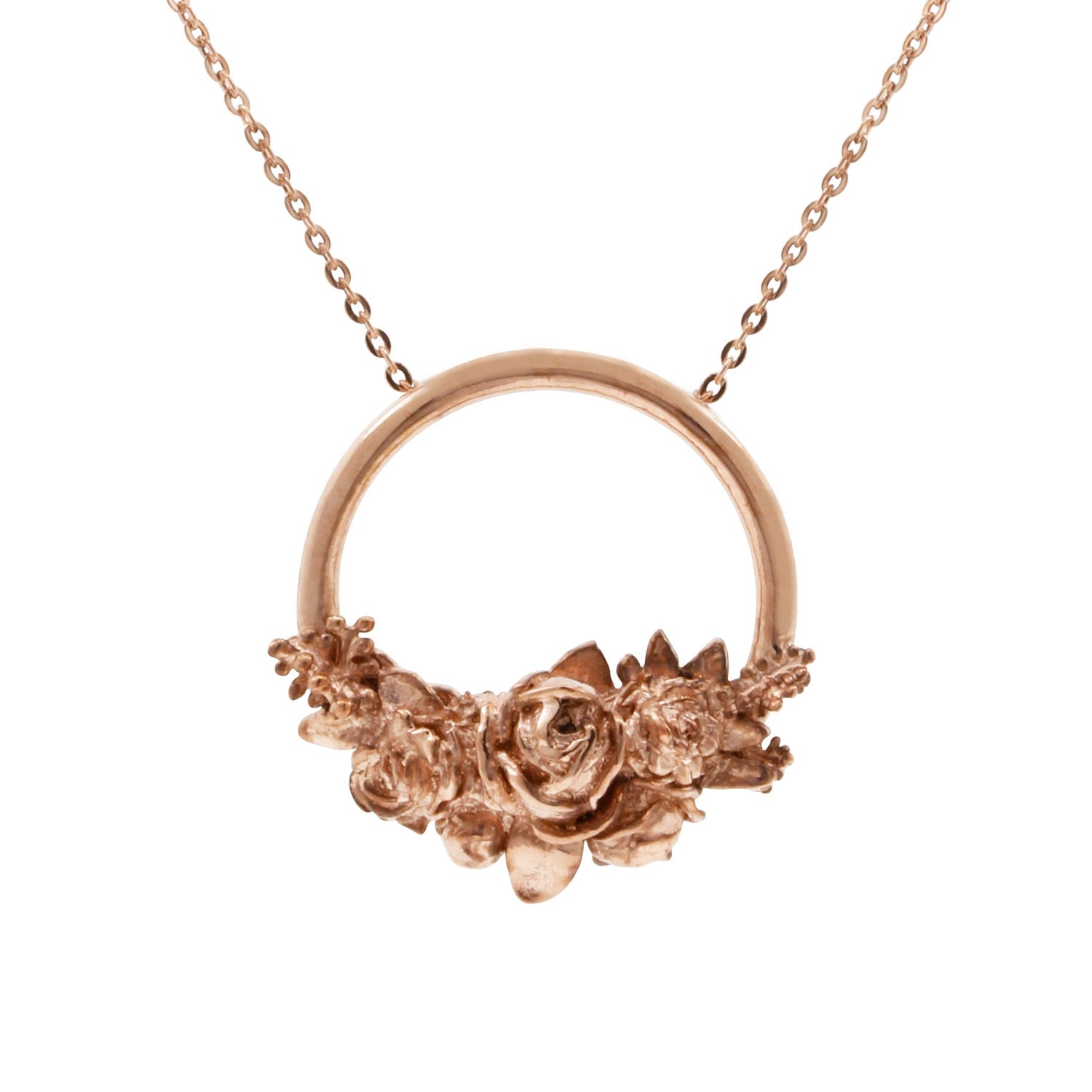 Rose Halo Necklace - Rose Gold