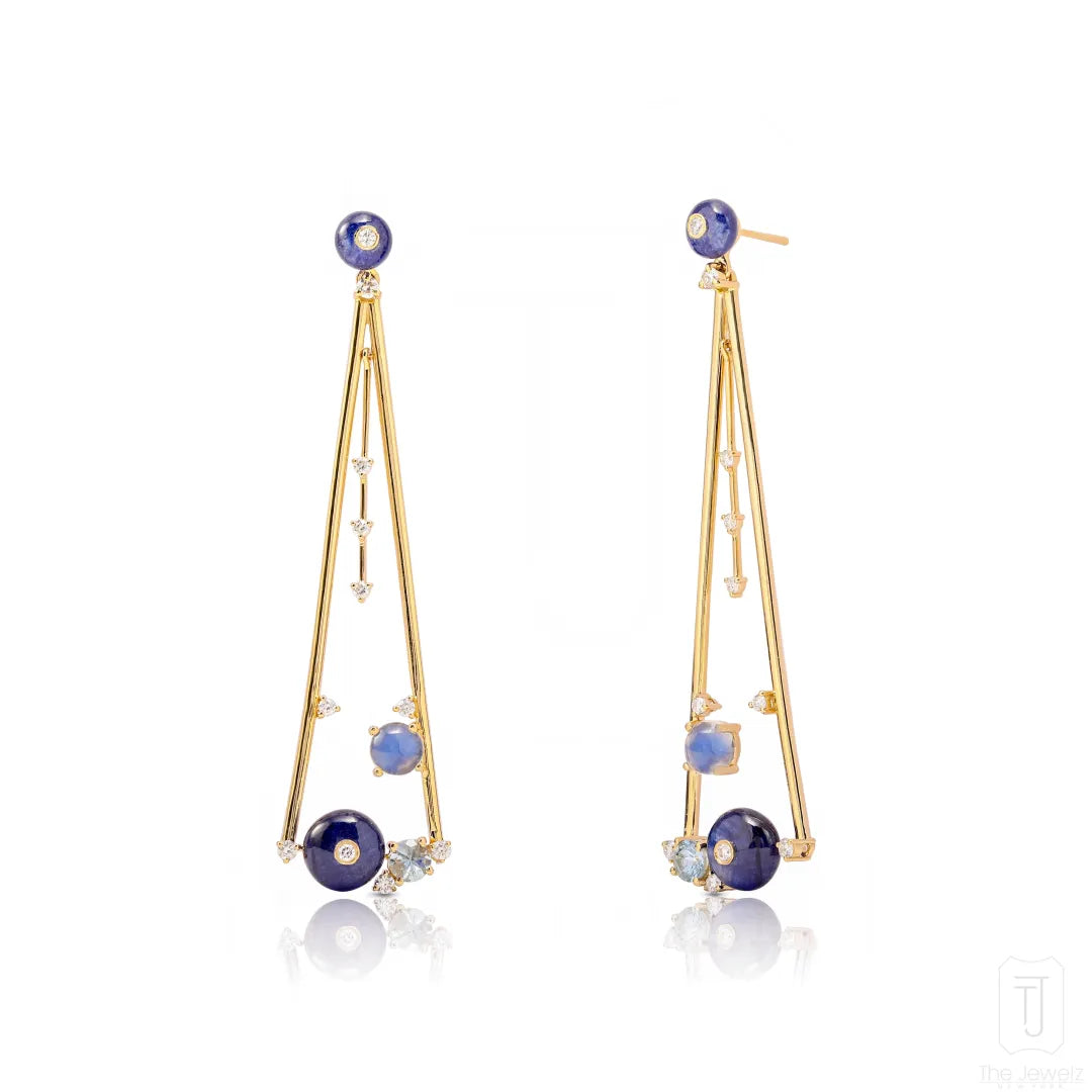 Nightbloom Pendulum Dangler Earrings In Gold