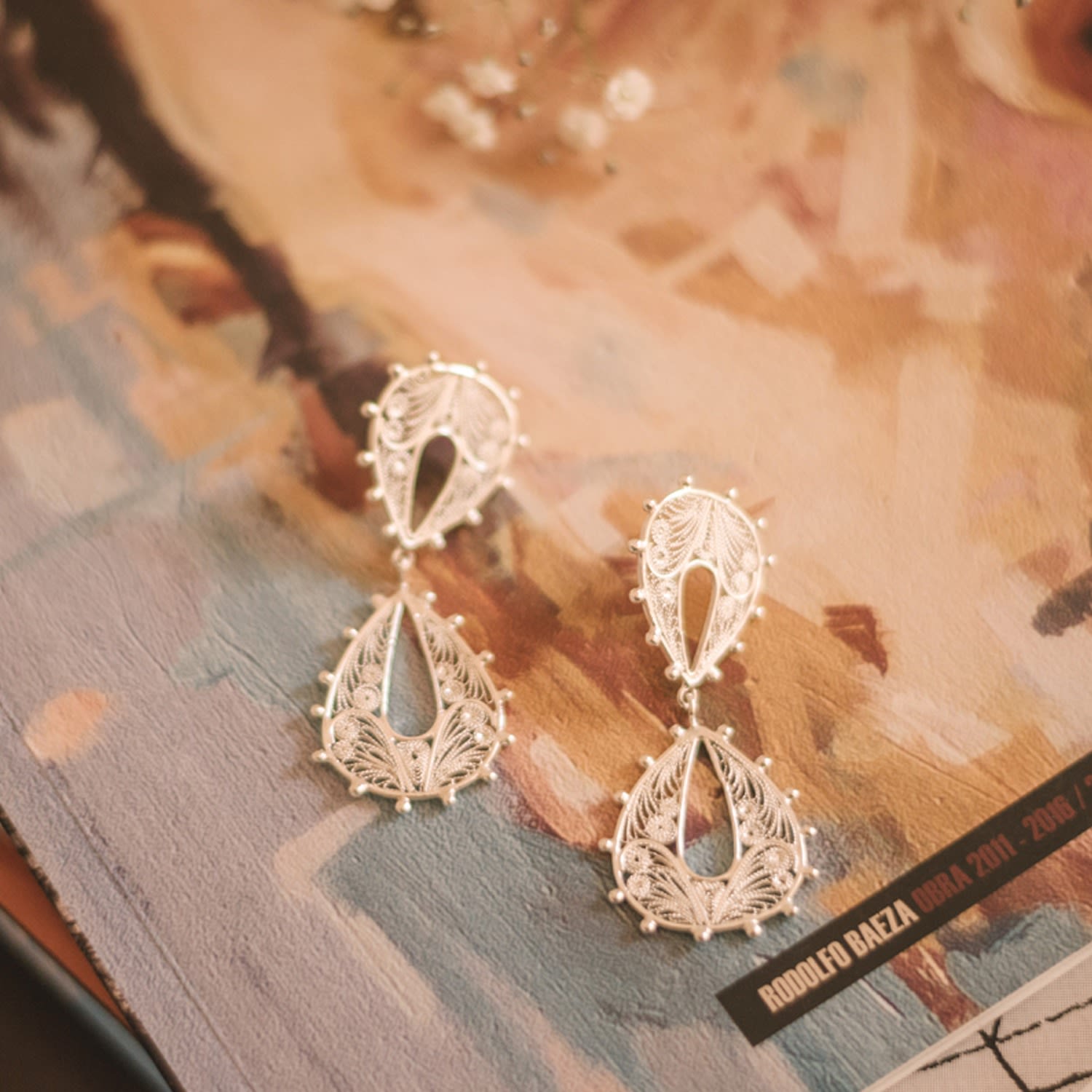 Pandora Bow Silver Earrings