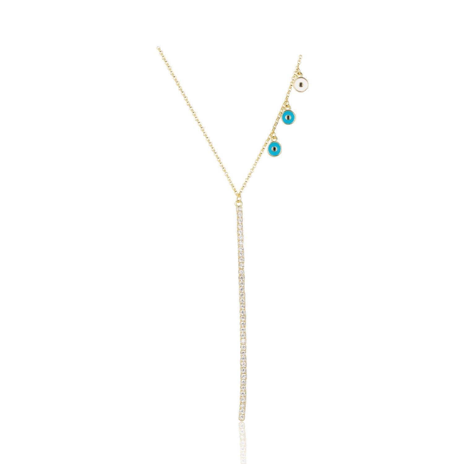 Nily Evil Eye Lariat Necklace