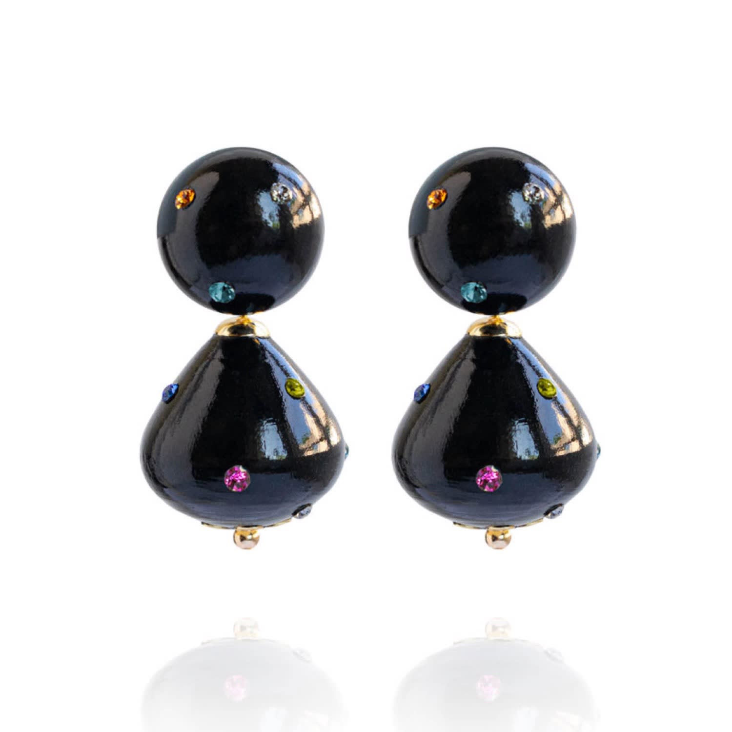 Nina Earrings In Jet Raven