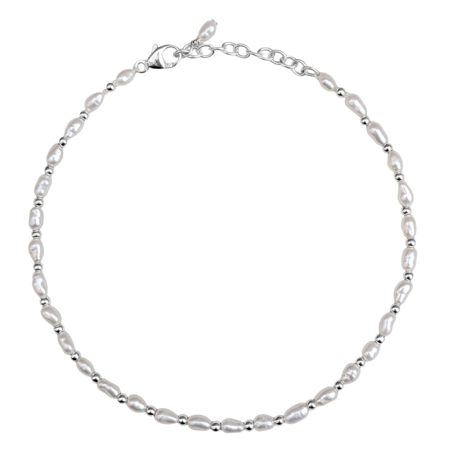 Nina Tiny Pearl And Bead Sterling Silver Bracelet