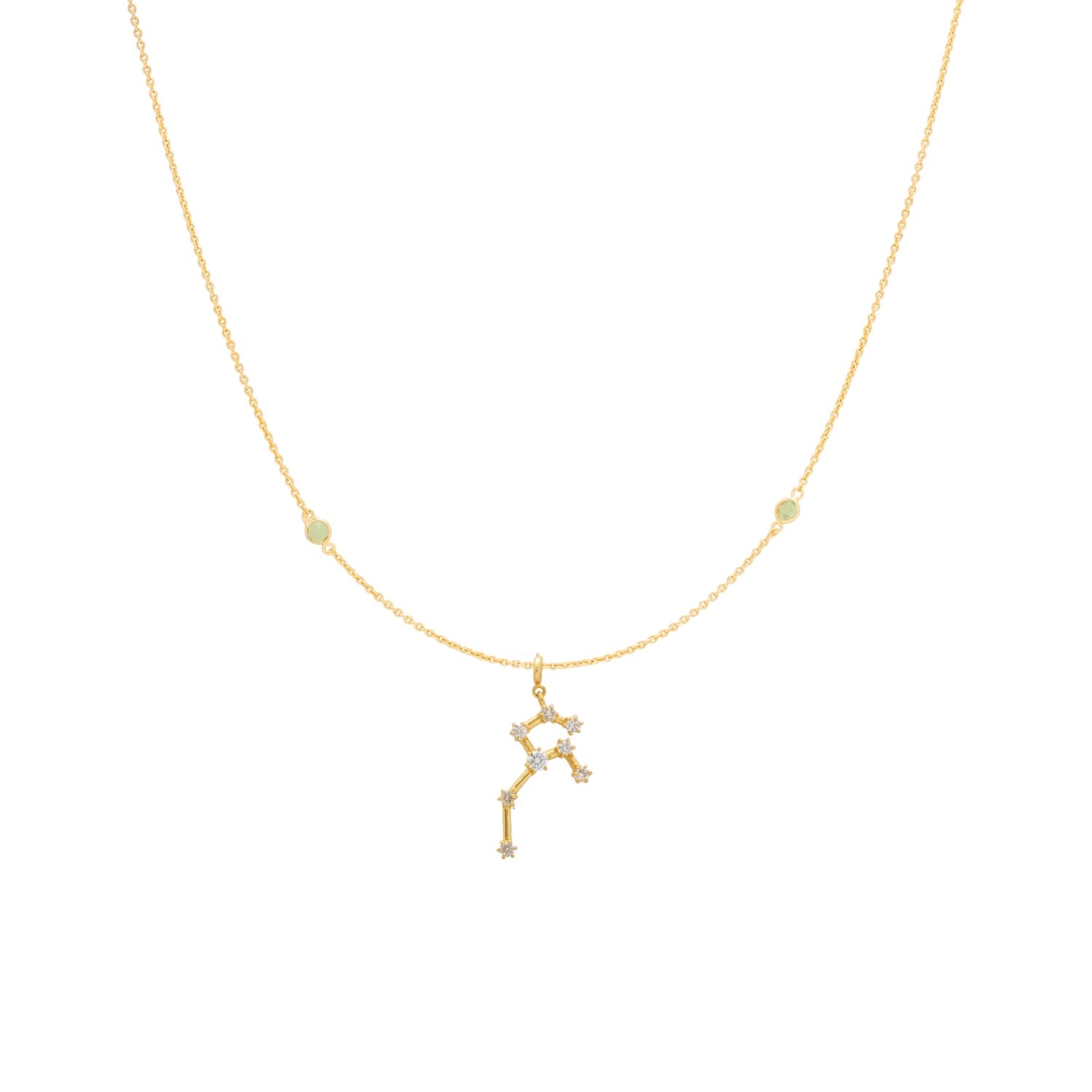 Zodiac Horoscope Sign Leo Constellation Necklace Gold