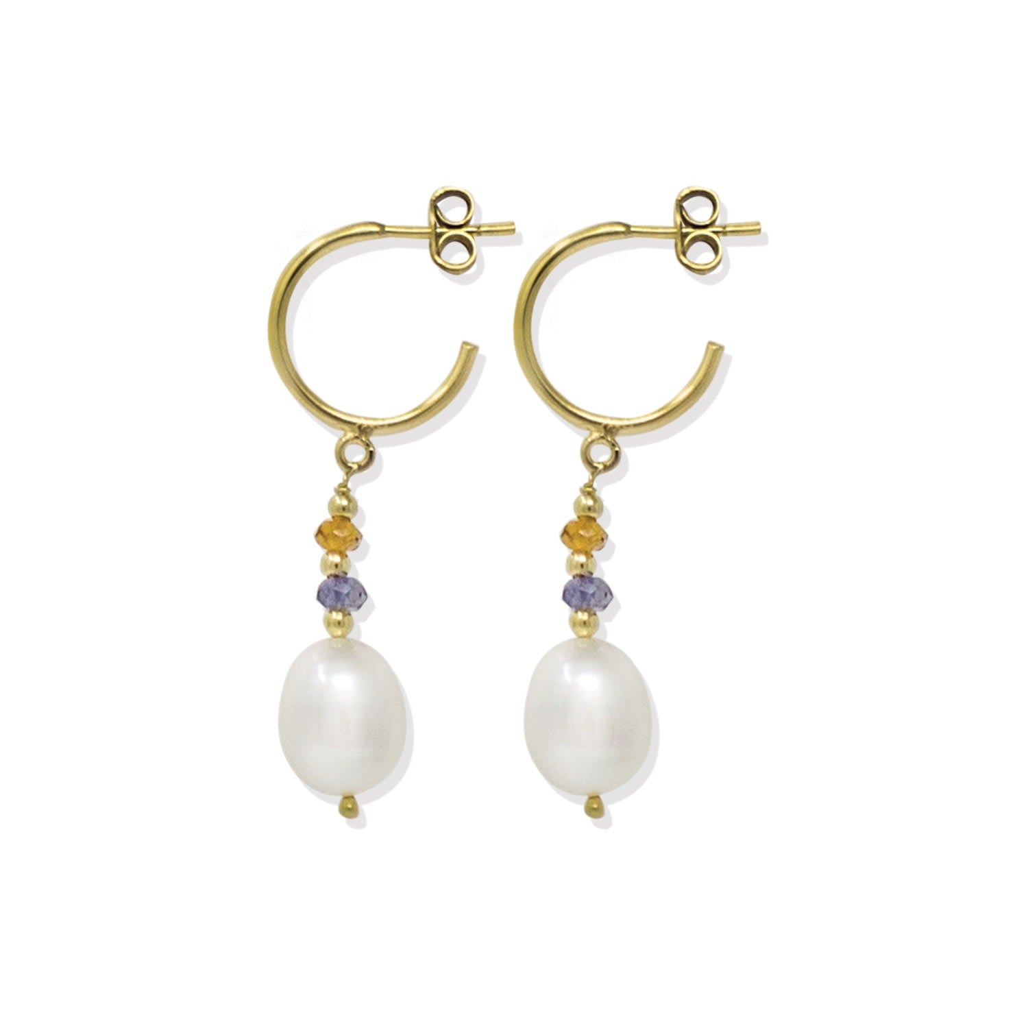 Seas & Sparks Orange Blue Hoop Earrings