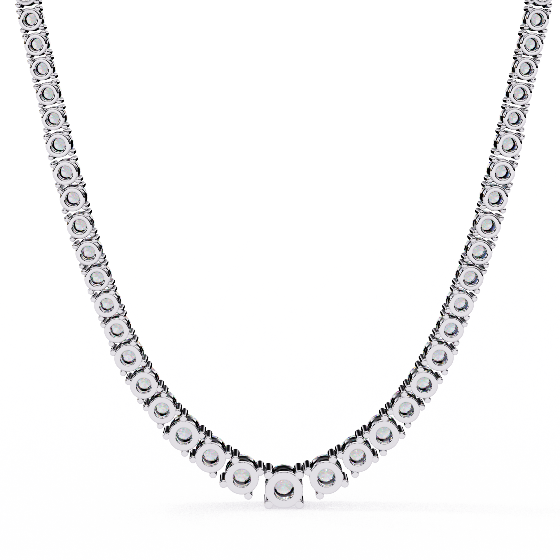 Round-Cut Lab-grown Diamond Necklace in 10K White Gold