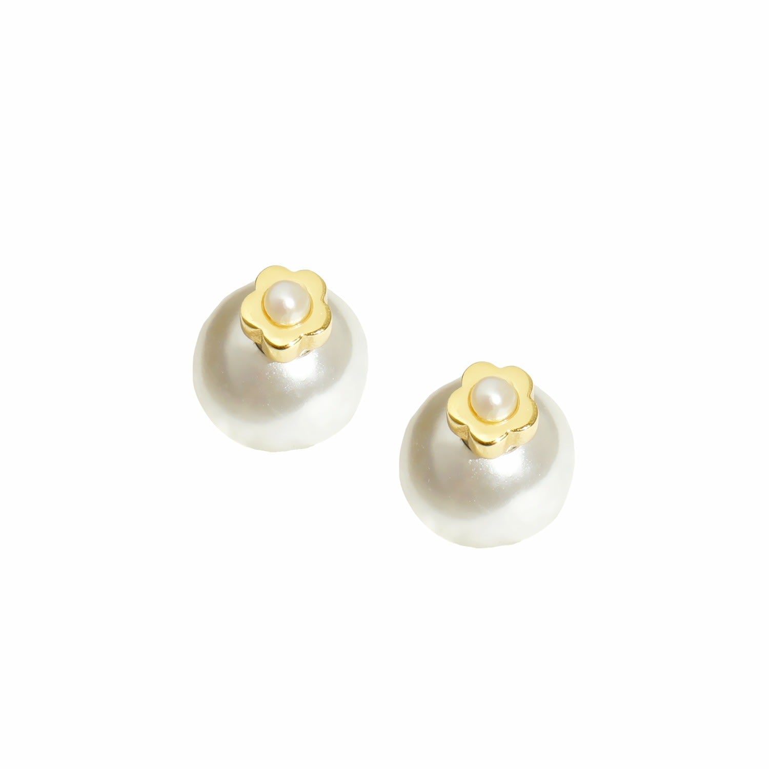 Flower Power Gold Vermeil And Freshwater Pearl Stud Earrings