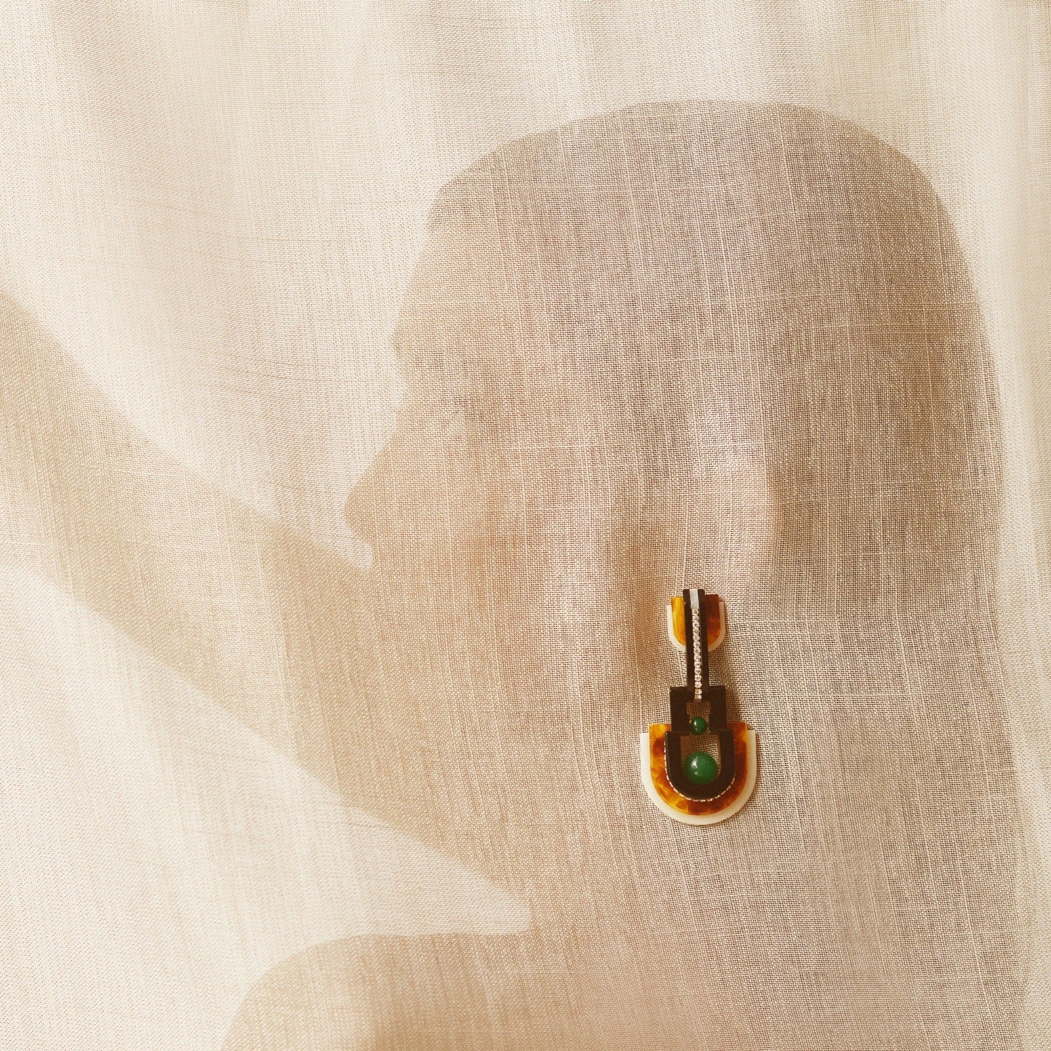 Handmade Acrylic Earring Pendant Orion - Green