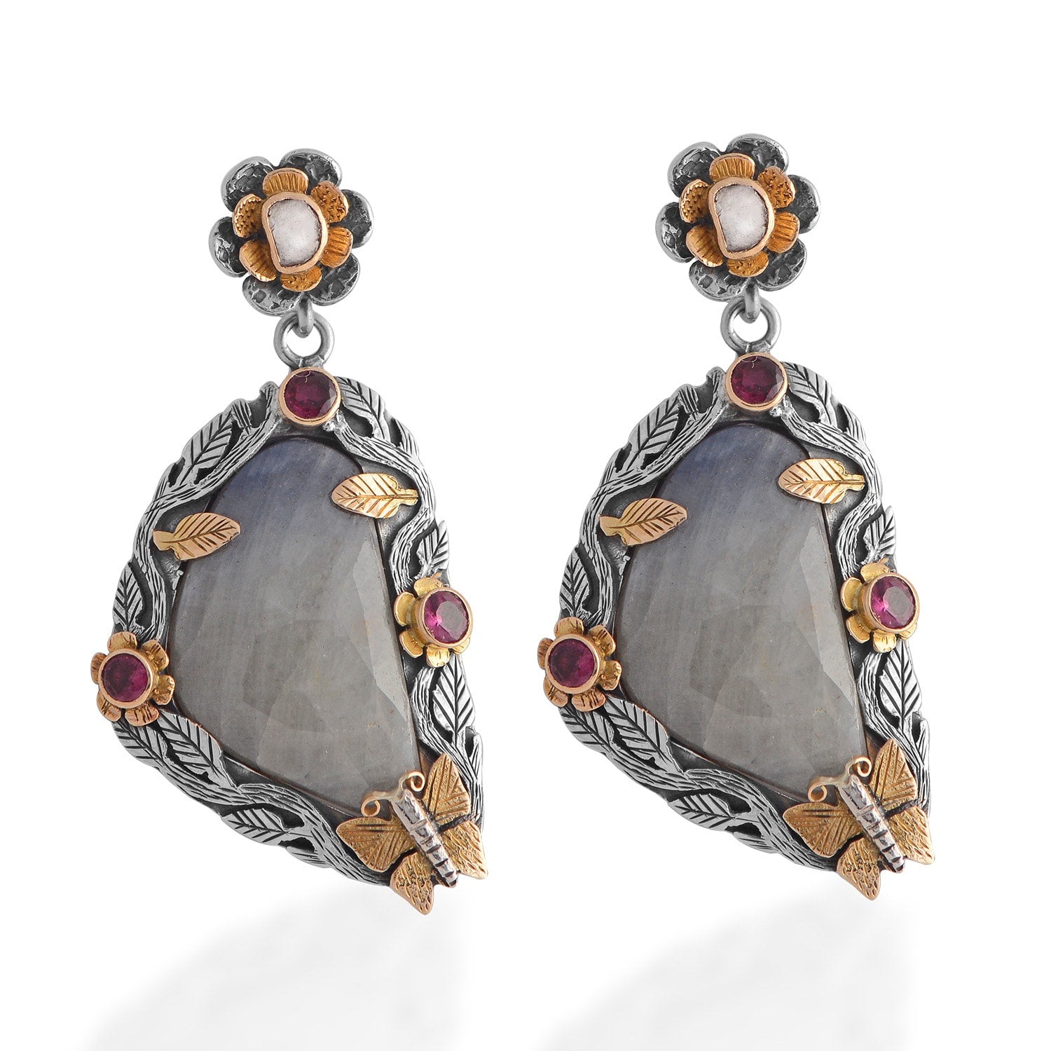 The Madonna Sapphire Diamond Tourmaline Earrings