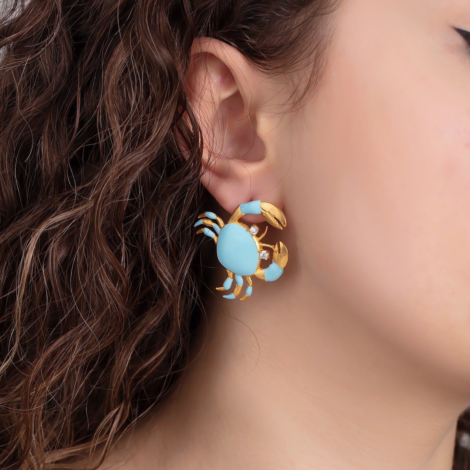 Turquoise Crab Earrings