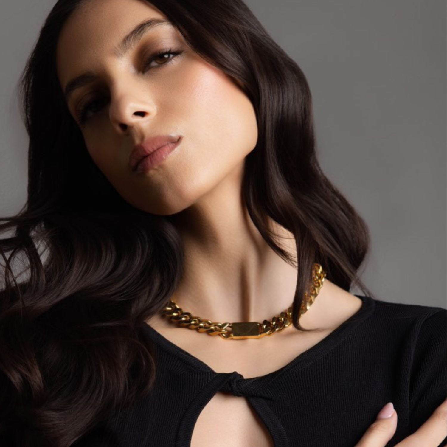 No One Id Necklace In Black Rhodium