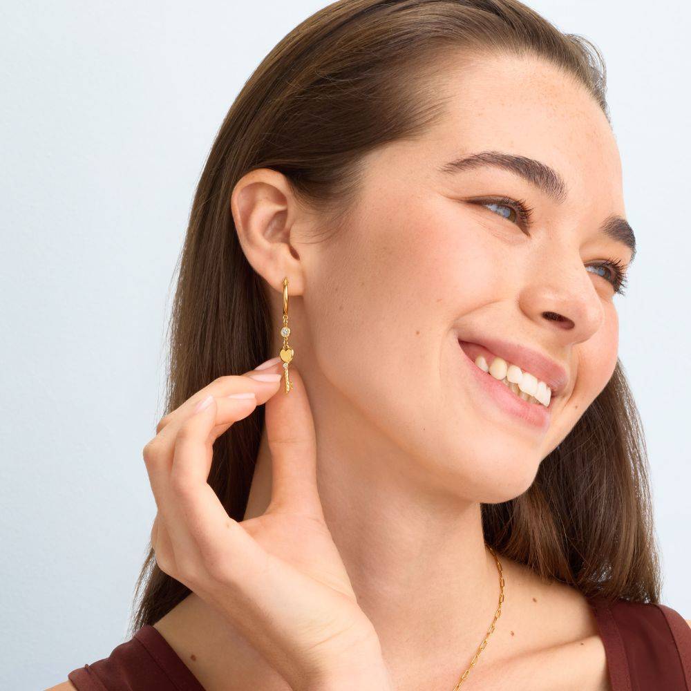 No Other Key Diamond Earrings in Gold
