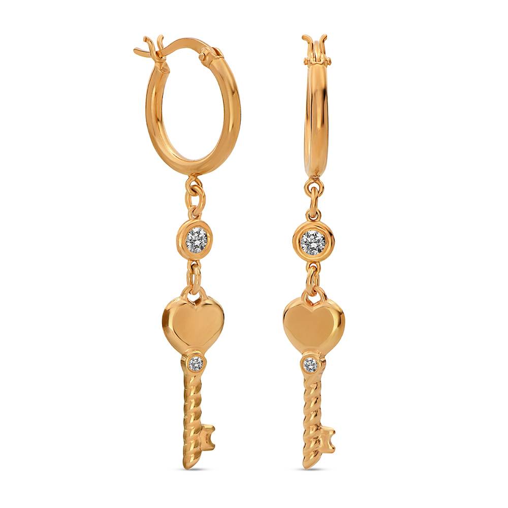 No Other Key Diamond Earrings in Gold