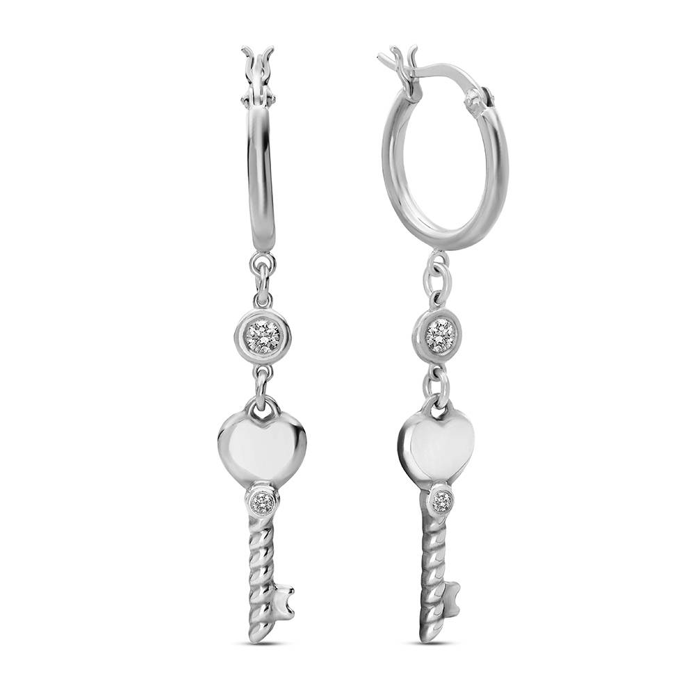 No Other Key Diamond Earrings in Silver