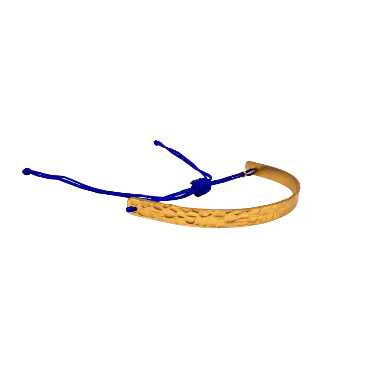 Nocturne Blue Elegance - Hammered Bracelet 24K Gold Plated