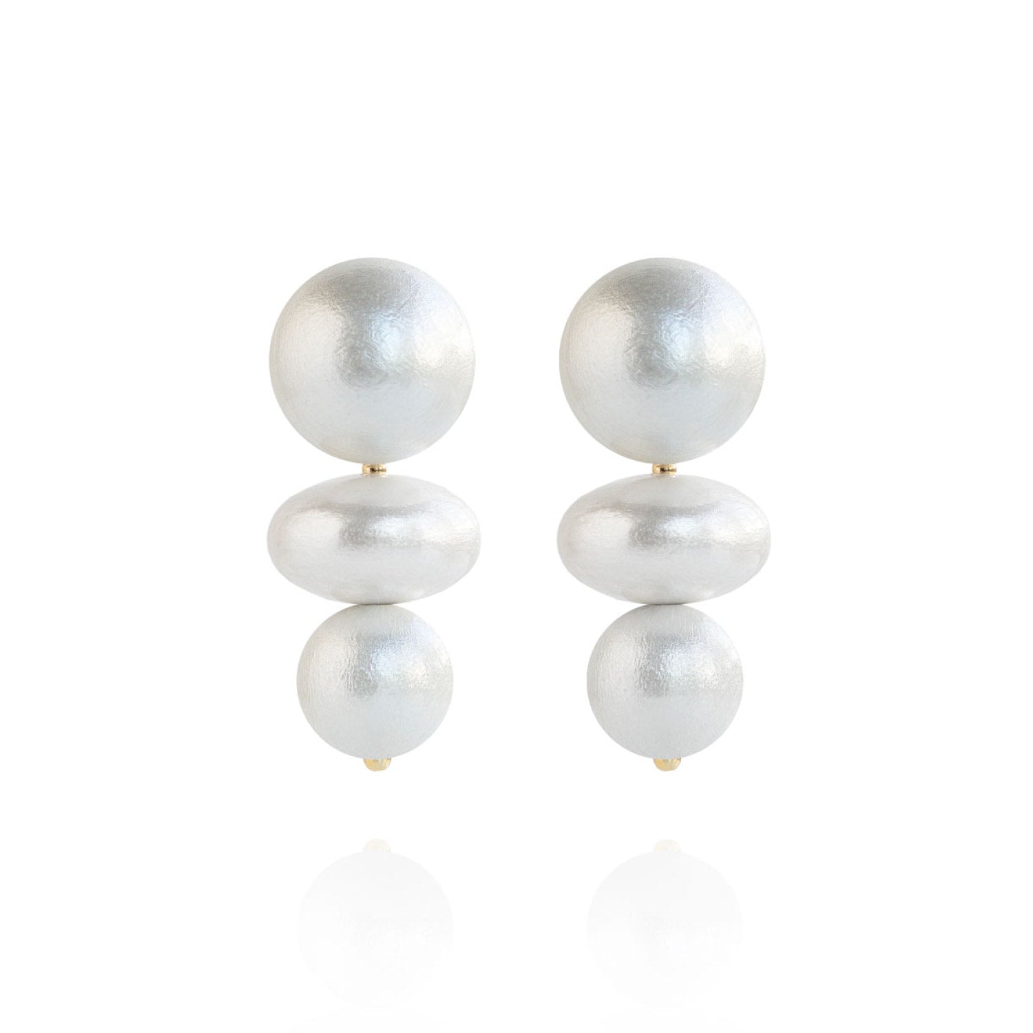 Nola Earrings In White Heron