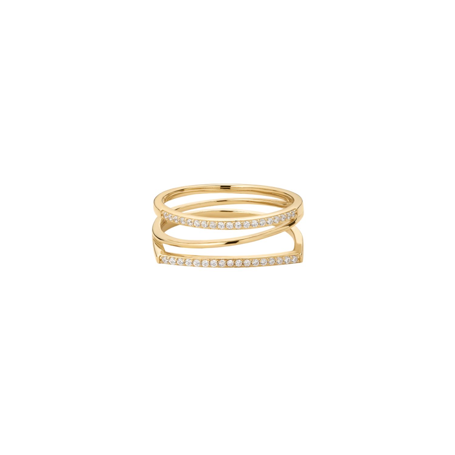 Nola Pavé Triple Band Ring In Gold