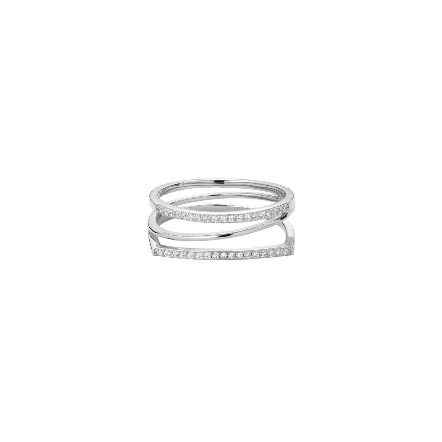 Nola Pavé Triple Band Ring In Silver