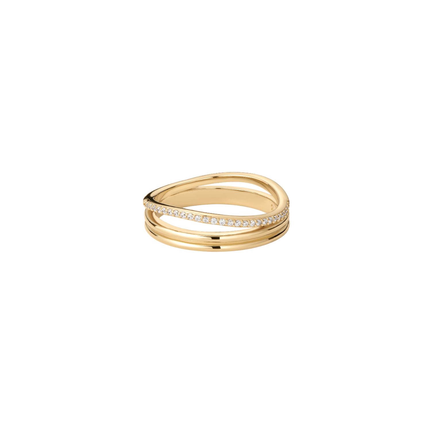 Noor Pavé Triple Band Ring In Gold