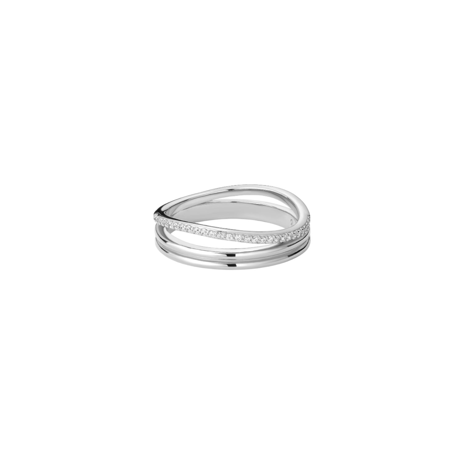 Noor Pavé Triple Band Ring In Silver
