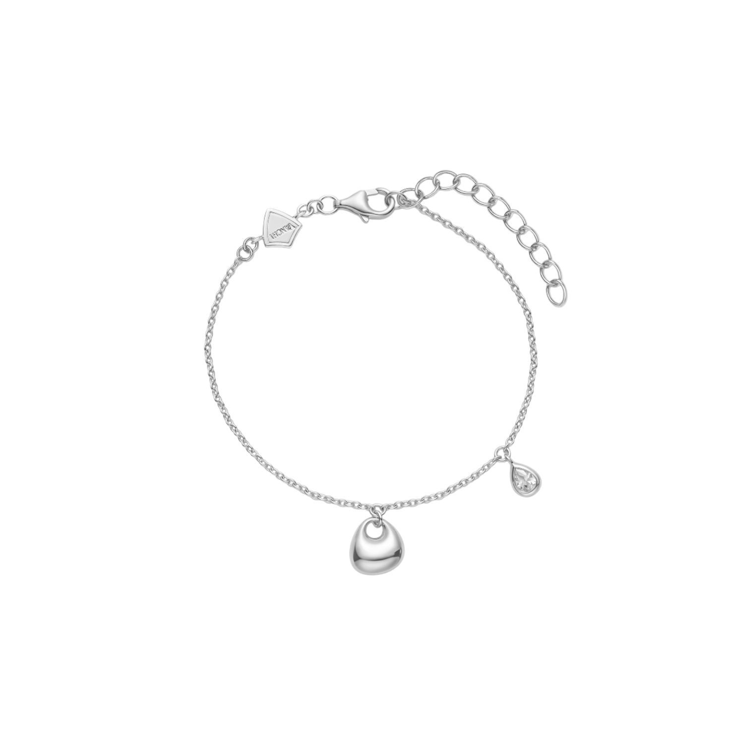 Nora Double Pendant Bracelet In Silver