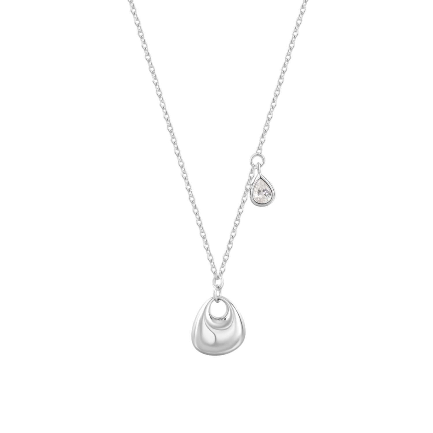 Nora Double Pendant Necklace In Silver