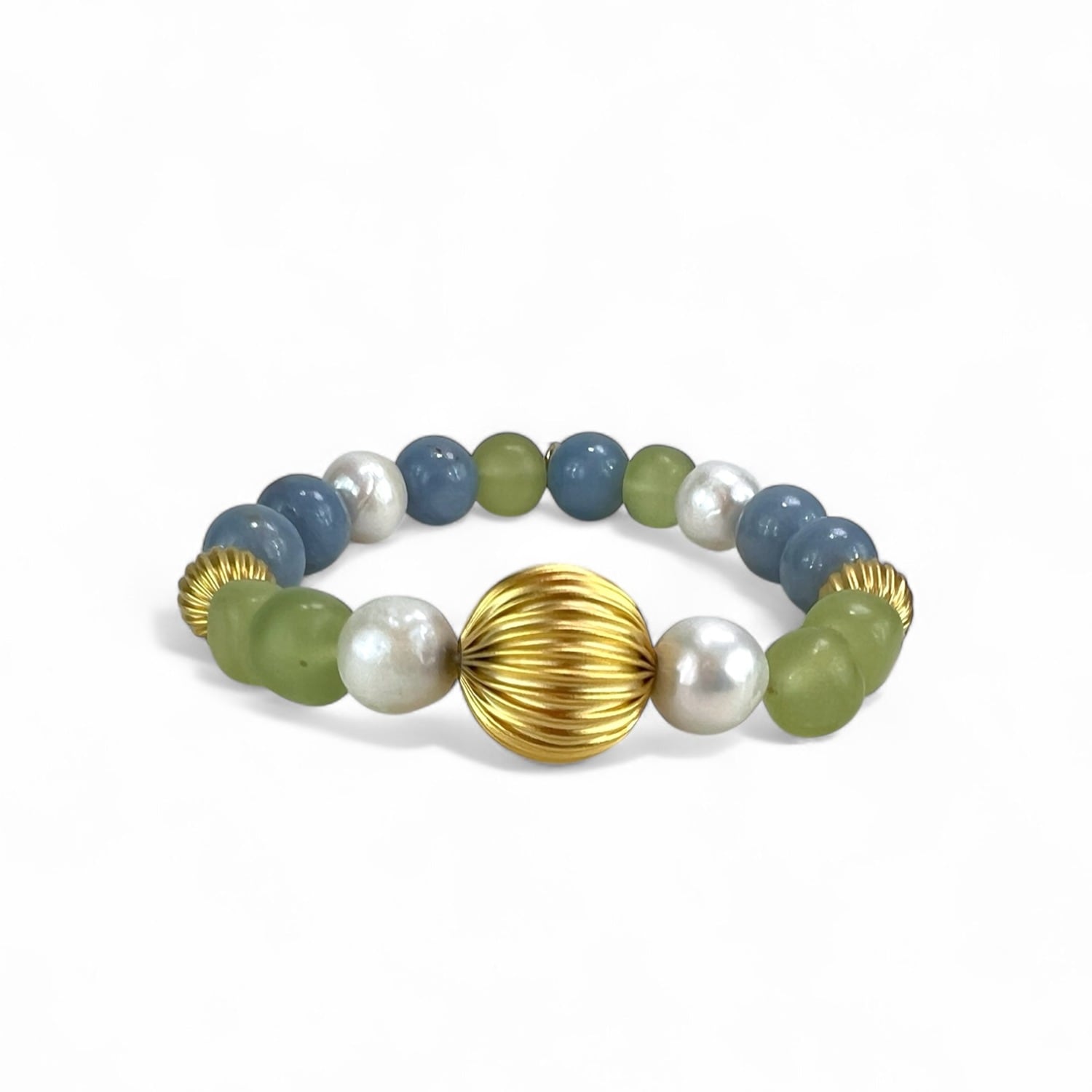 Norell Peral & Angelit Gemstone Bracelet