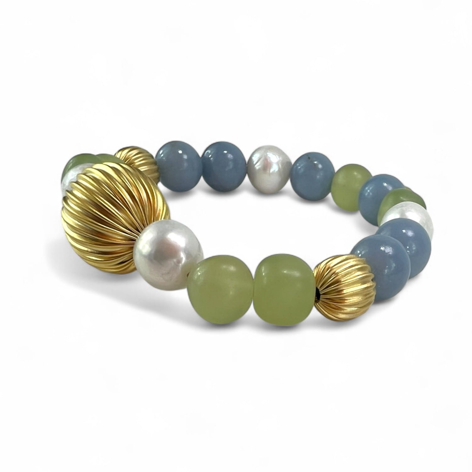 Norell Peral & Angelit Gemstone Bracelet