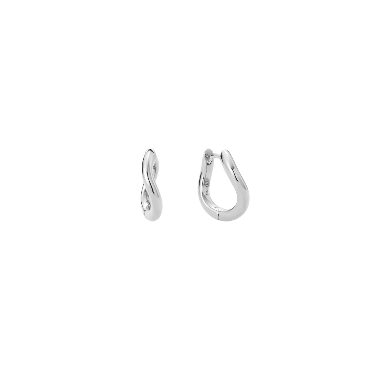 Nori Twisted Hoop Earrings In Silver