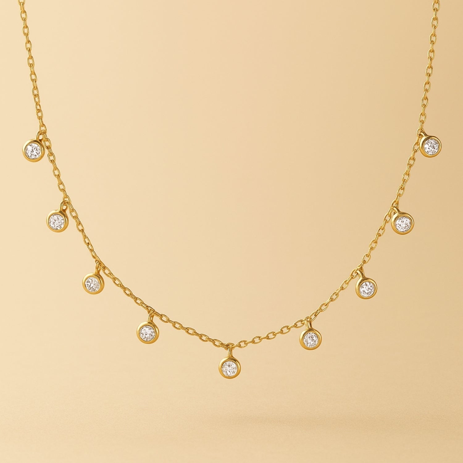 Nova Nine Diamond Droplet Necklace