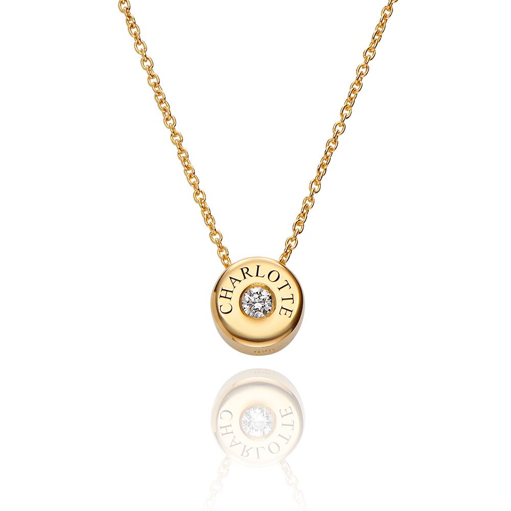 Nova Birthstone Necklace with Engraved Names in 18K Gold Vermeil