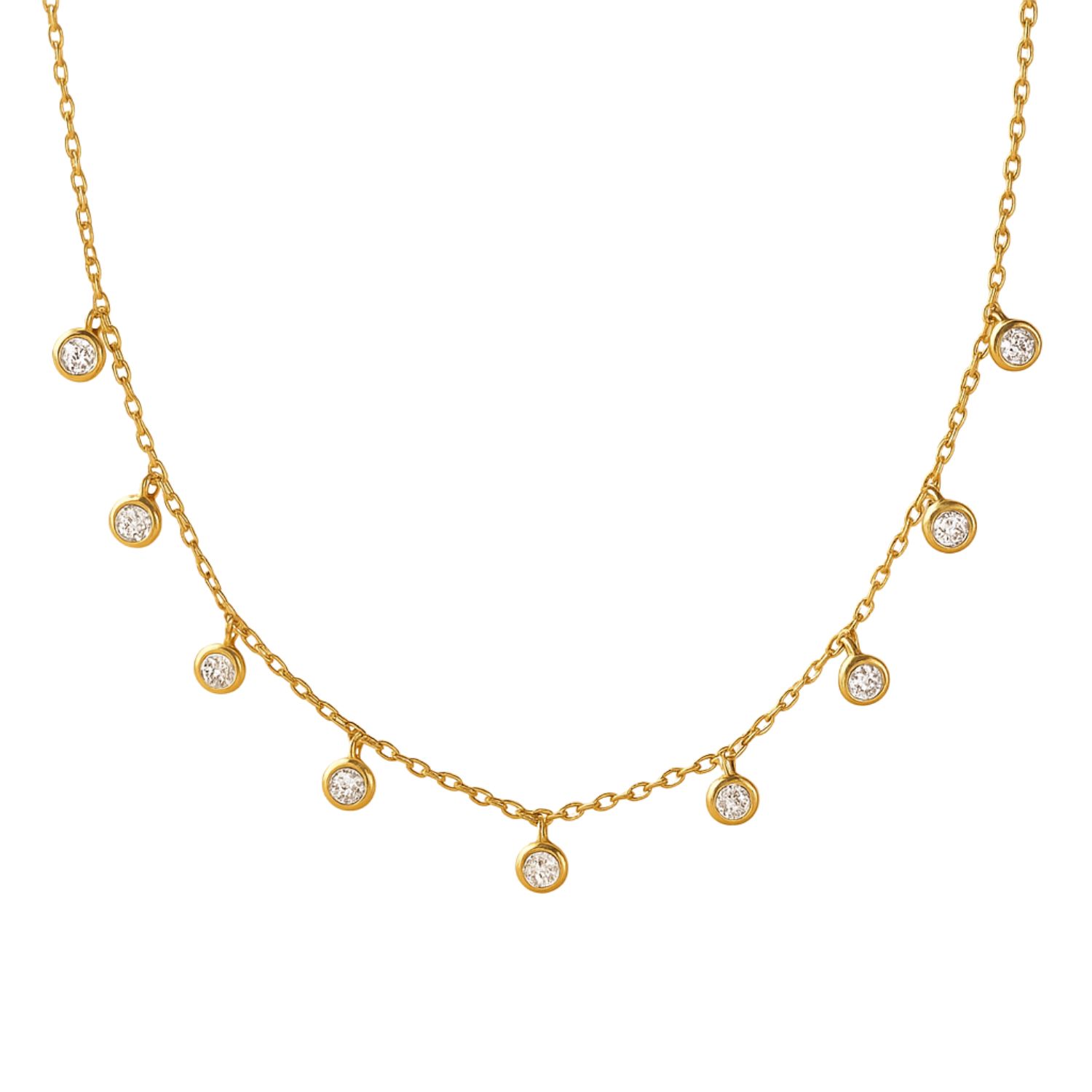 Nova Nine Diamond Droplet Necklace