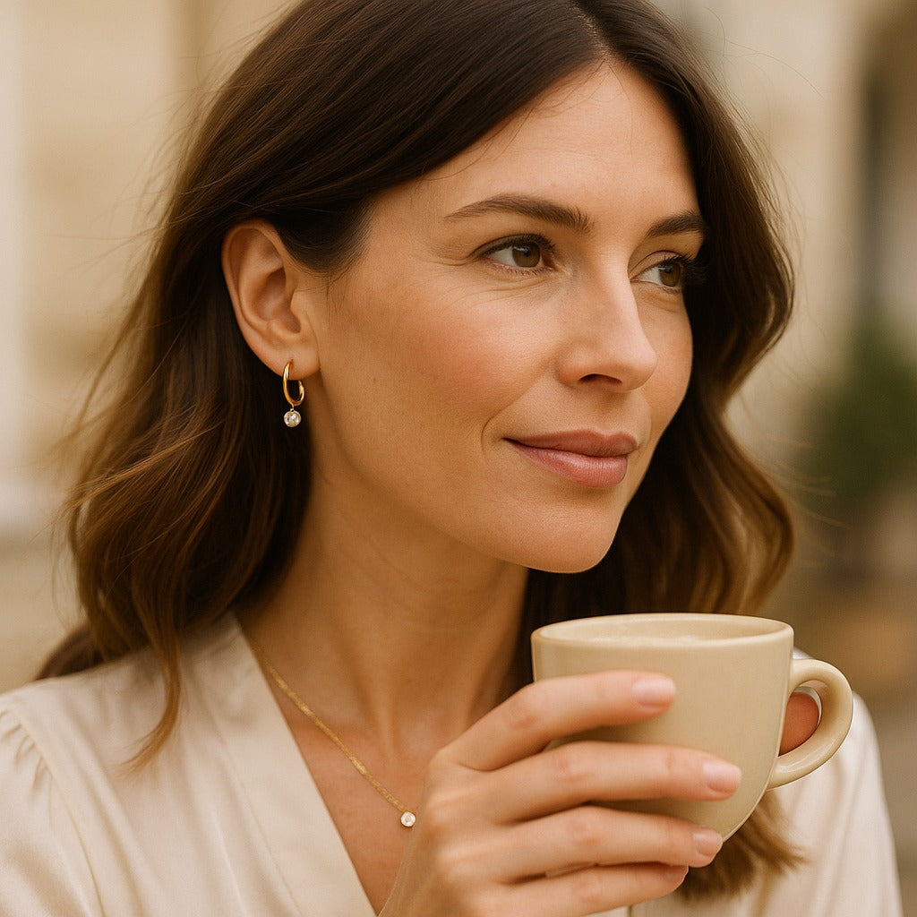 Nova Rise Floating Brilliant Cut Hoop Earrings