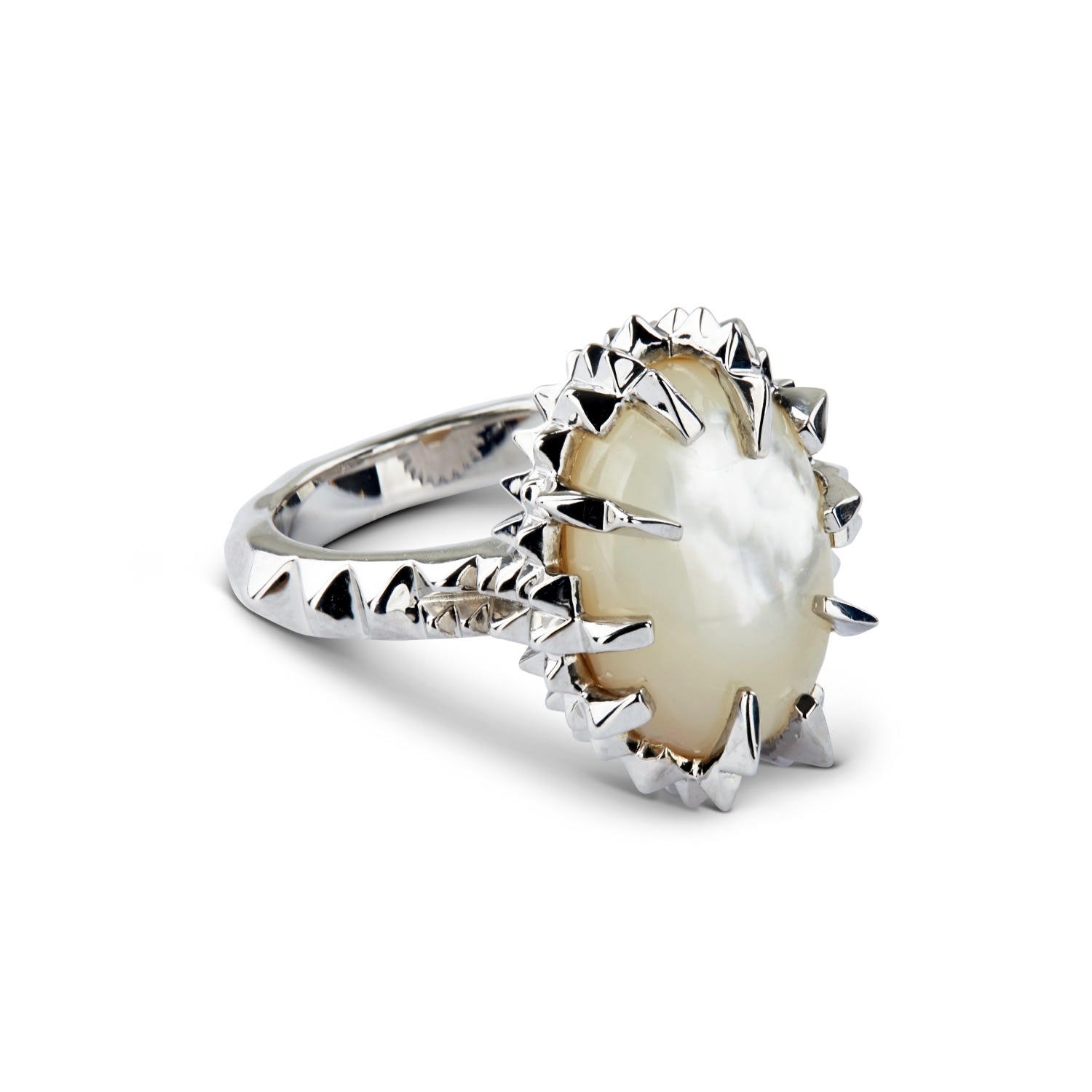 Ivory Mother Of Pearl Ring Silver