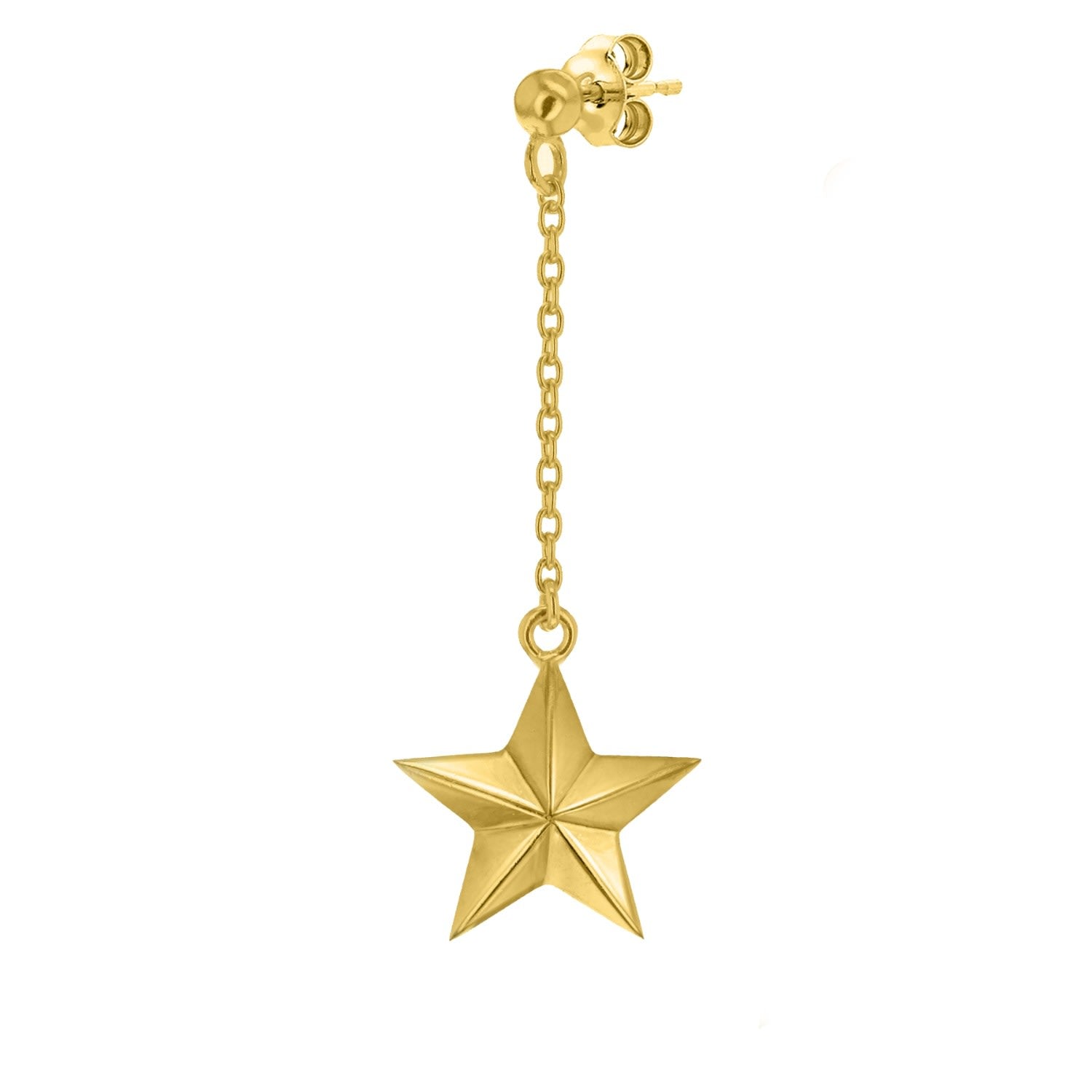 18 Kt Gold Plated Star Drop Earring