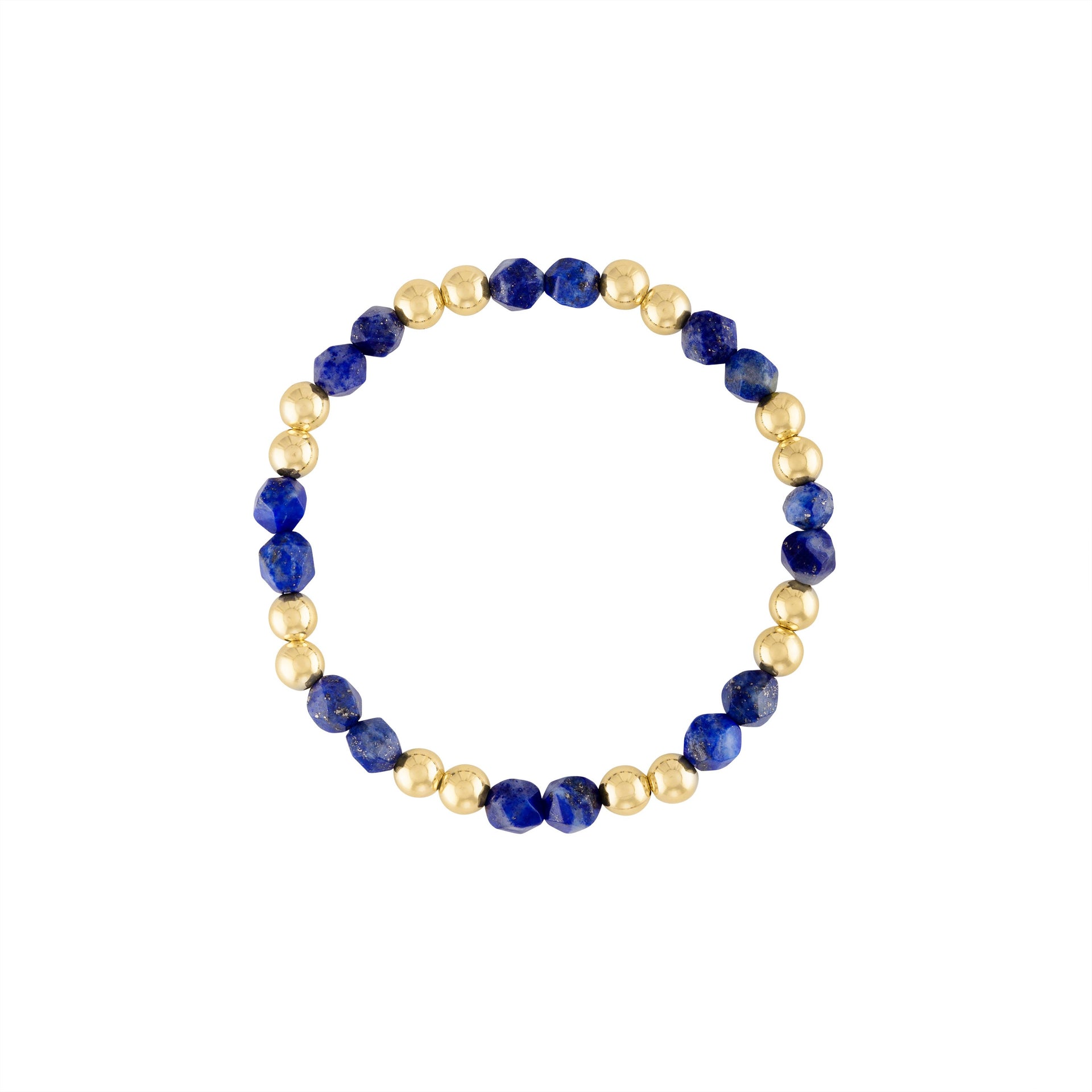 Lapis Lazuli Power Gem Gold Bubble Beaded Bracelet