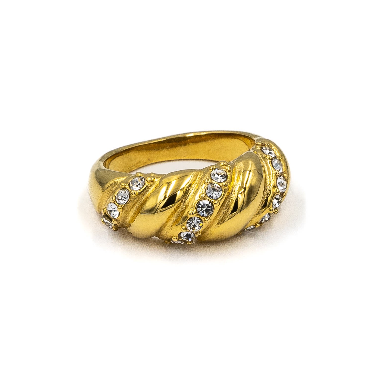 Crystal Croissant Ring