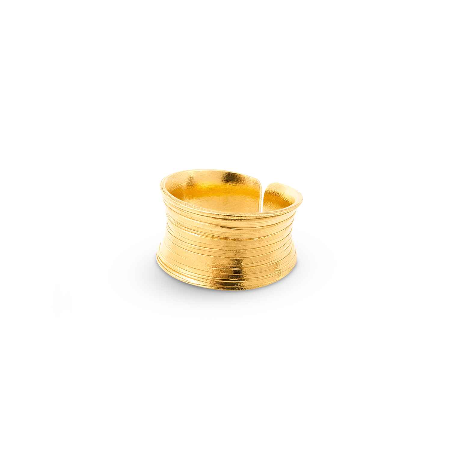 Nudo Gold Short Scratch Ring - Fully Size Adjustable