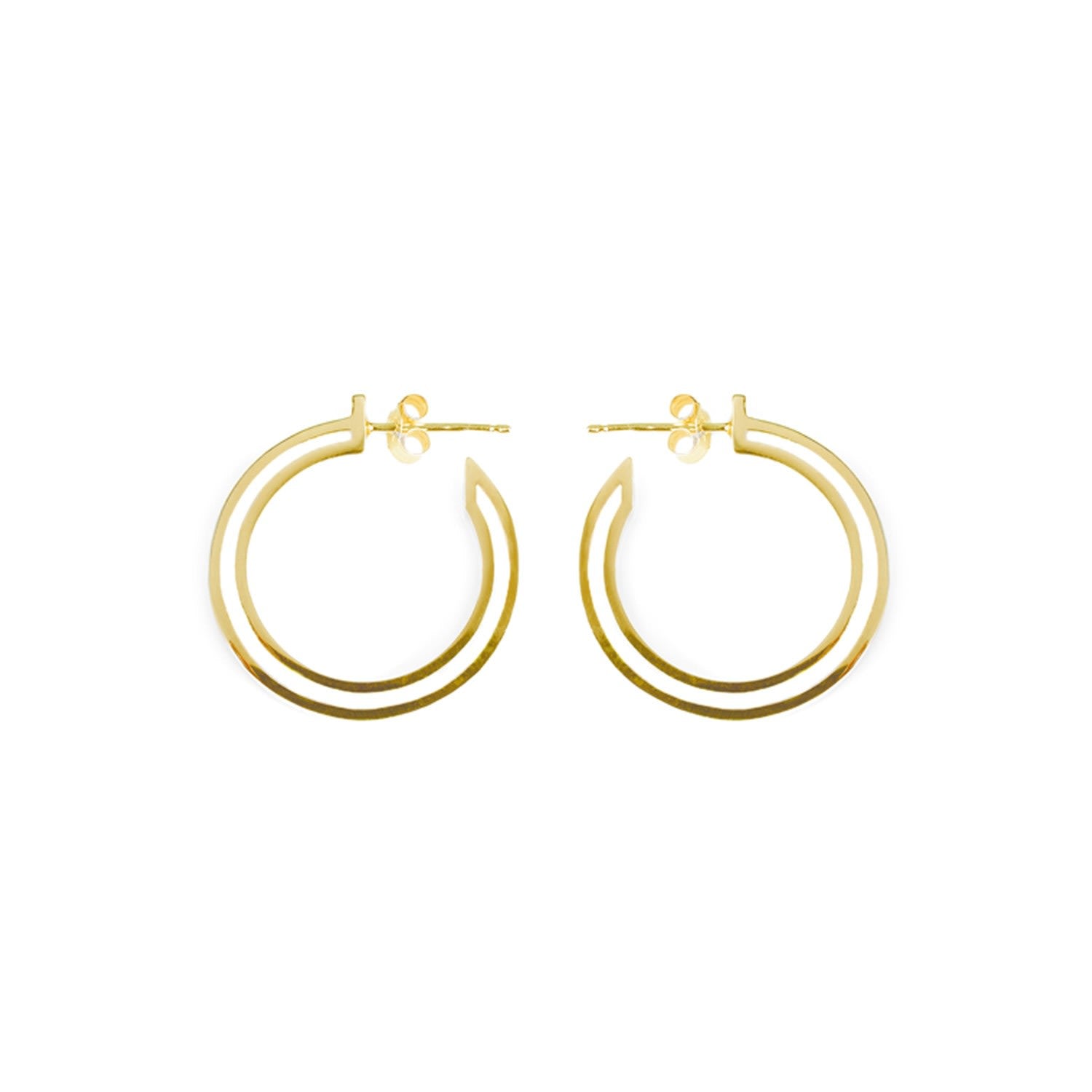 Small Double Hoops - Gold